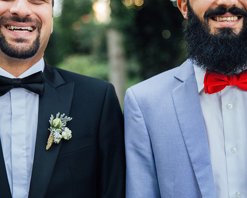 Gay couple at a wedding - relationship therapy for LGBTQIA+ relationships